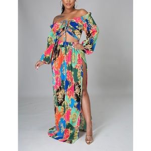 Multi Print Maxi Dress